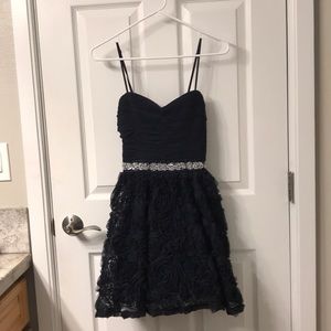 Navy Blue Ruffled Dress